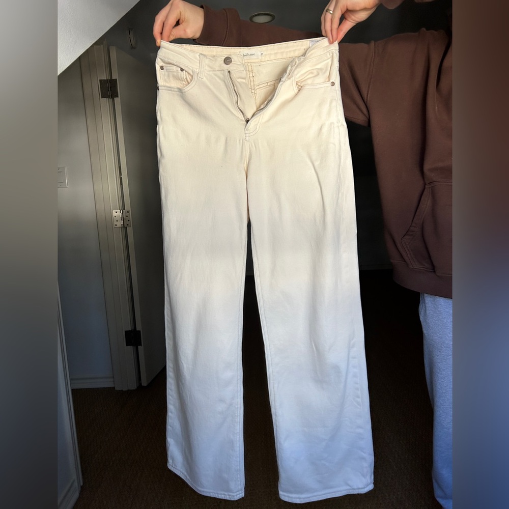 Bohme Cream Wide Leg Pants - Women’s S 27